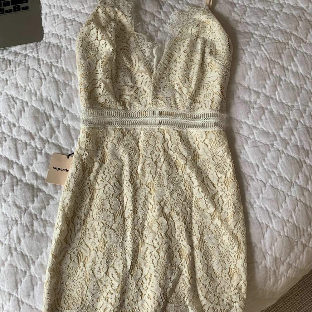 Superdown White Lace Dress
